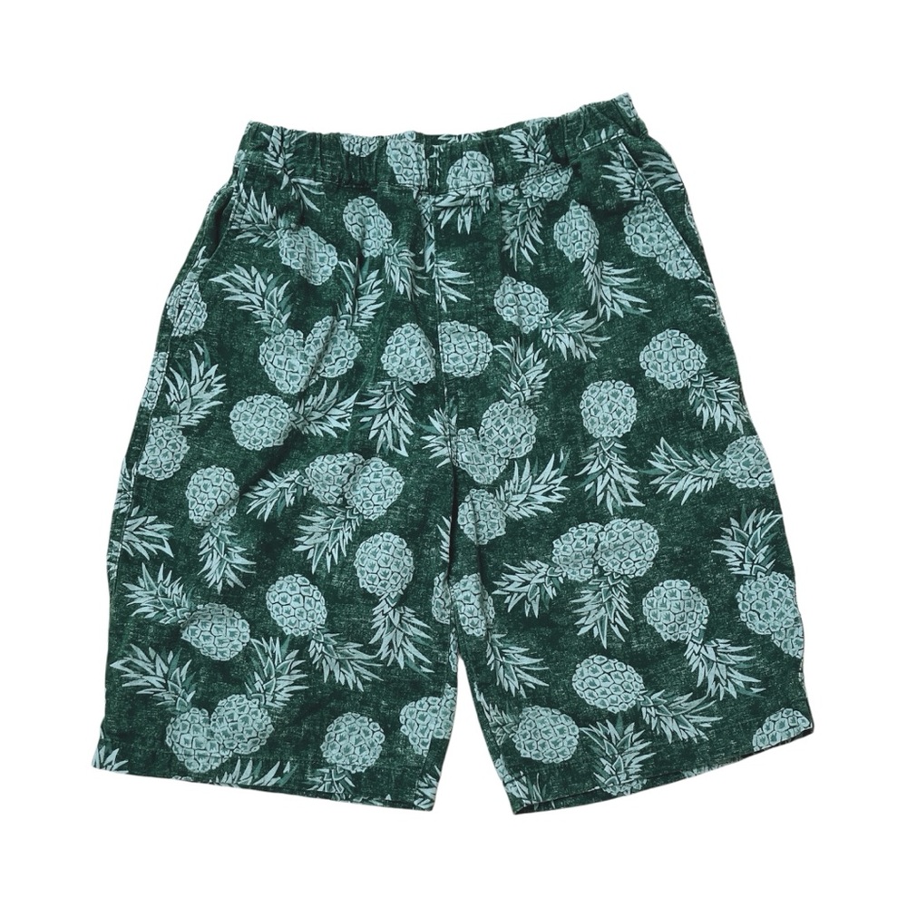 Uniqlo Casual Shorts Green Pineapple Print